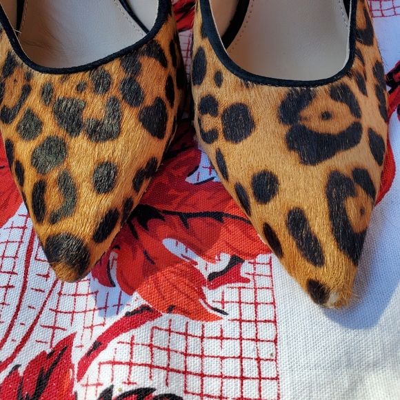 ANTONIO MELANI Calf hair leopard print block heels Pumps - Picture 5 of 10